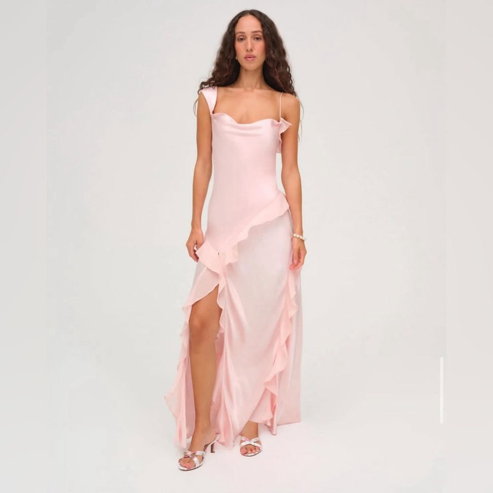 For Love & Lemons Sawyer Maxi Dress in Pink, size s